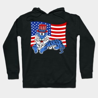 4th July Tiger American Flag Hoodie